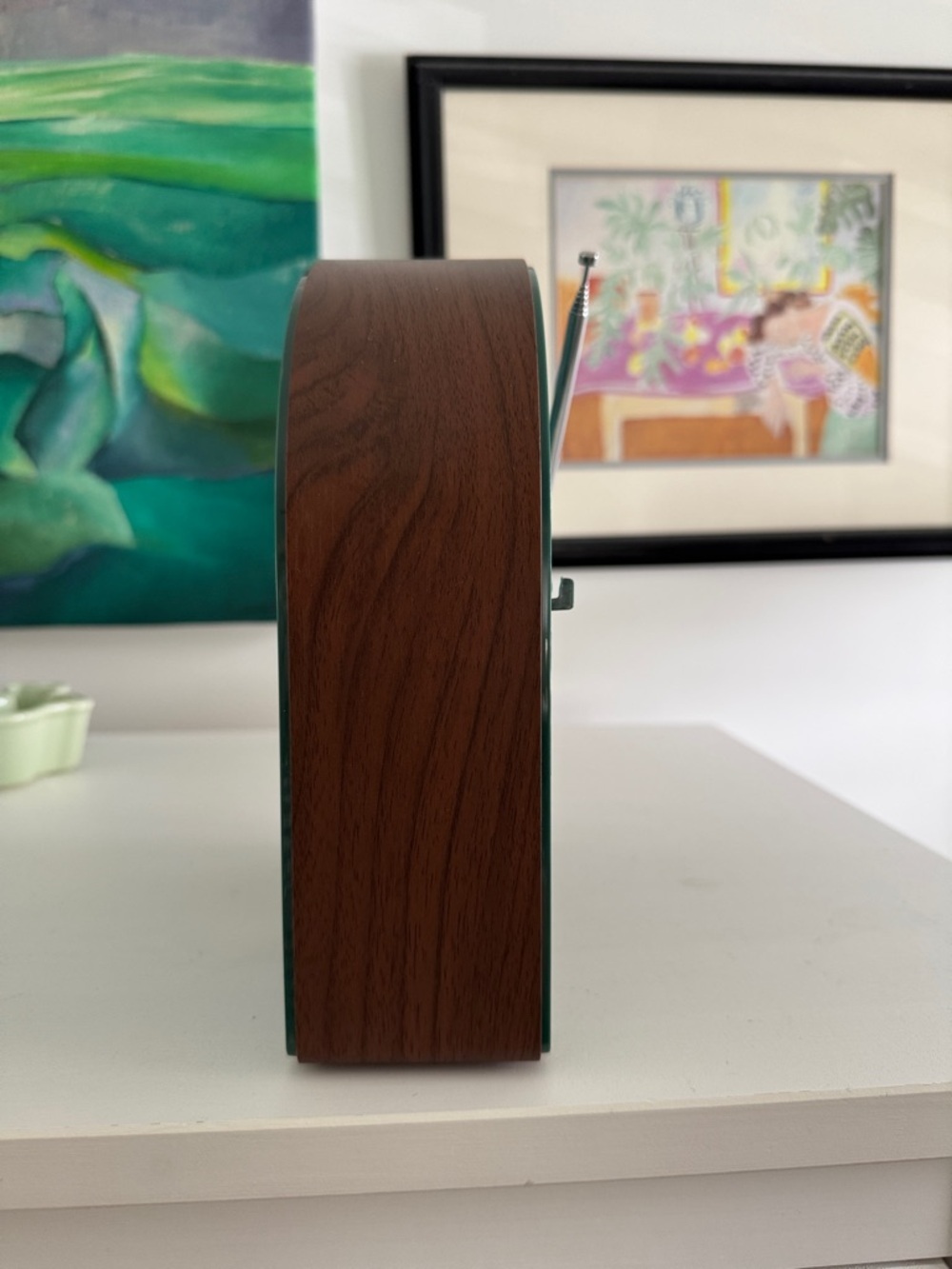Vintage Inspired Portable AM/FM Radio Wood and Green Hearth and Hand Magnolia - Picture 2 of 5